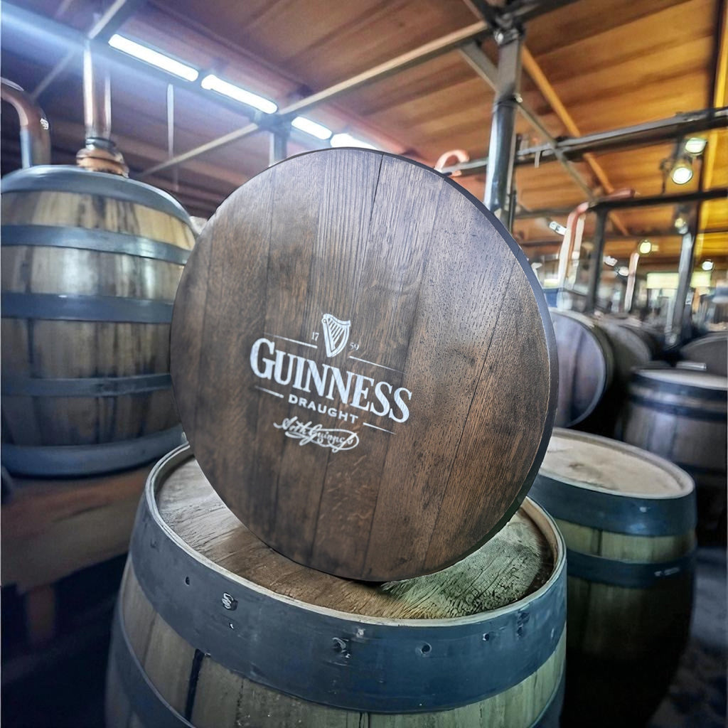 Oak Whiskey Barrel Lid Wall Sign